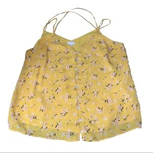 Charming Charlie Yellow Floral Tank Top